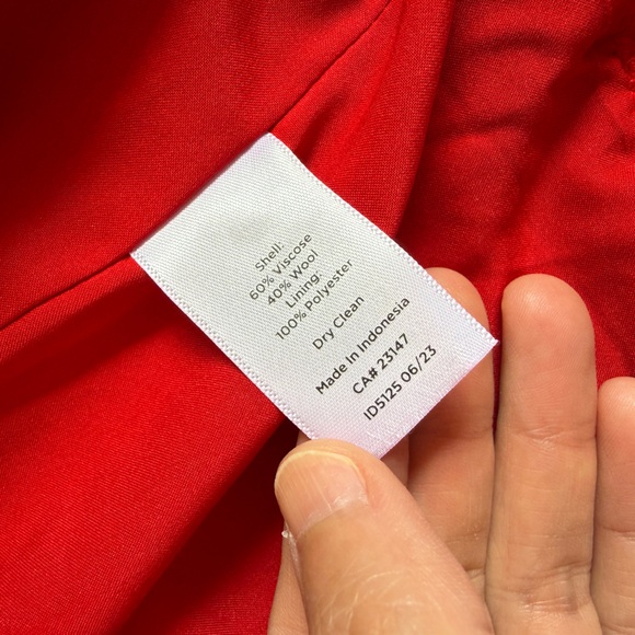 Talbots Red Double-Breasted Wool Blend Jacket – Size 14 - Picture 13 of 13